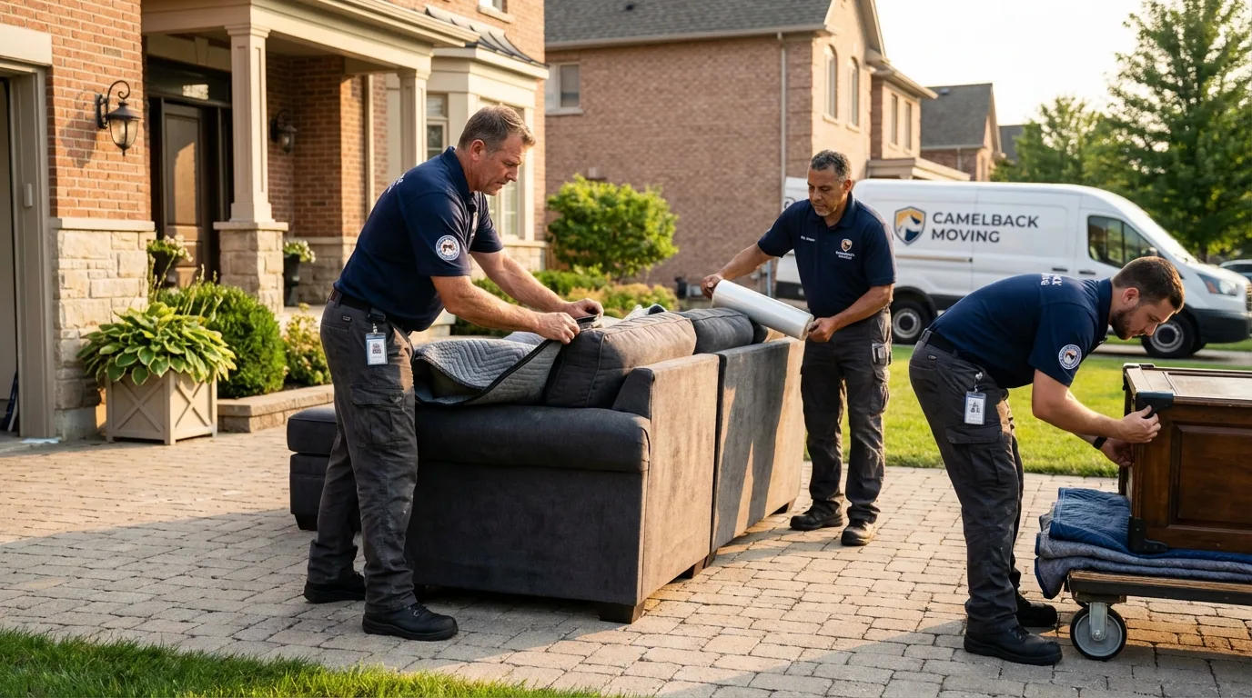 Large estate moving crew wrapping furniture in Pierre, SD